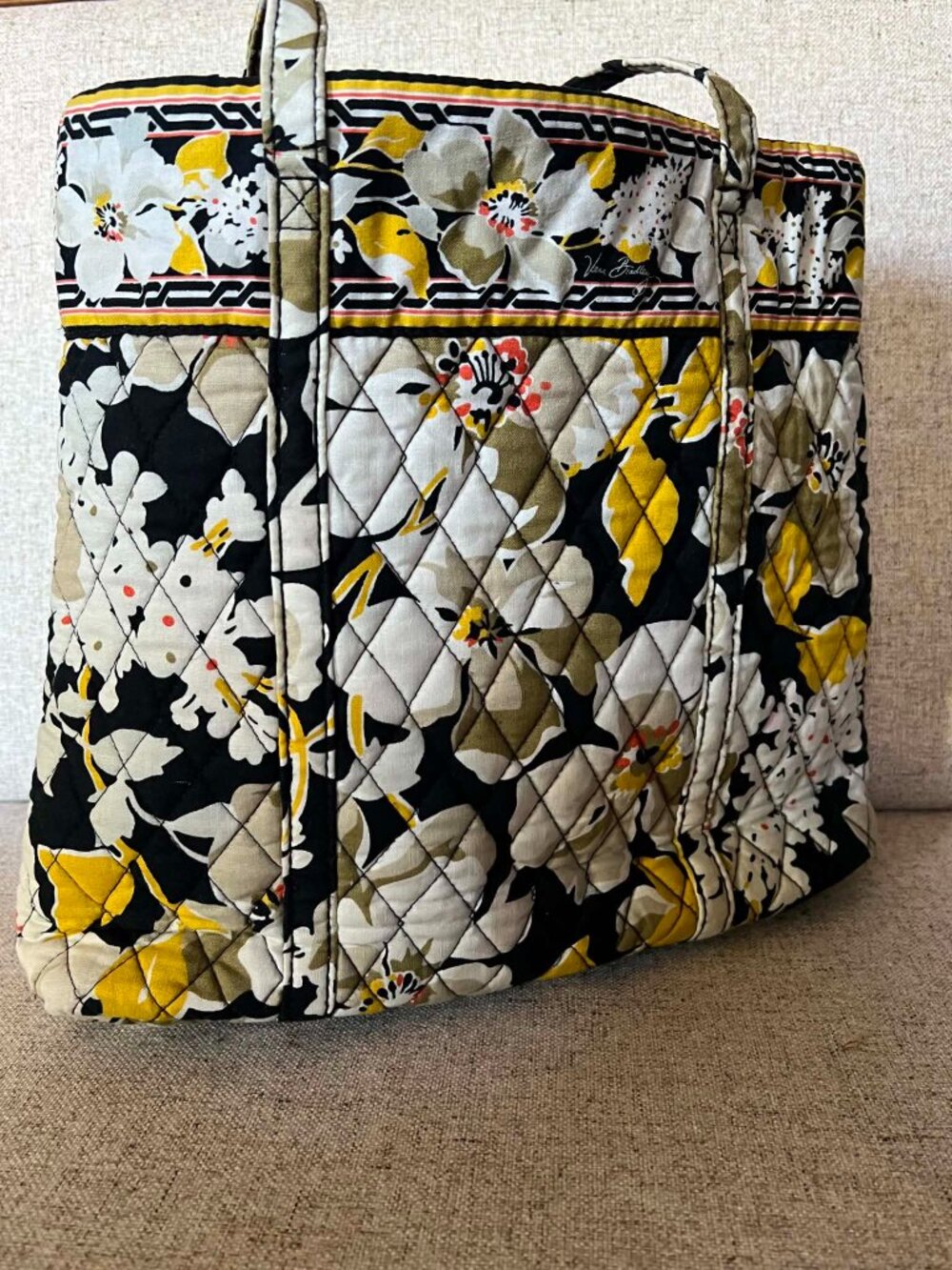 Retired Vera Bradley "Dogwood" Pattern Bag Yellow/Black/Grey